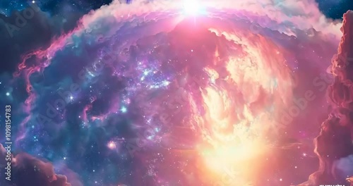 Astral sanctum overlooking galactic vistas, 4K Video