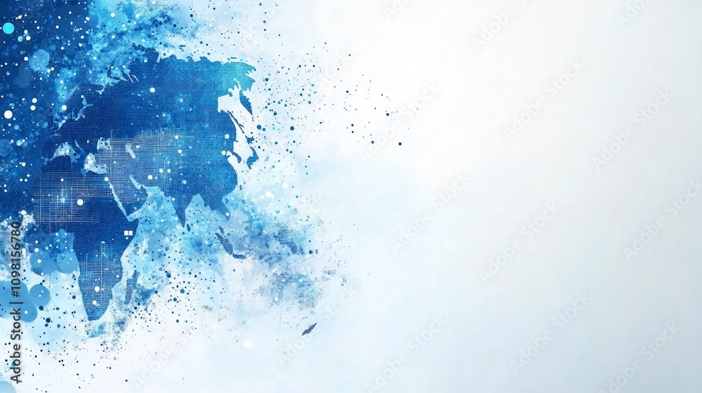 Obraz premium Abstract world map background with digital data and space for text.
