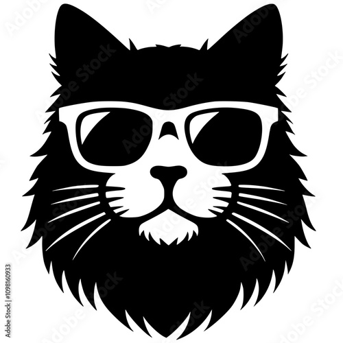 Cool cat face silhouette