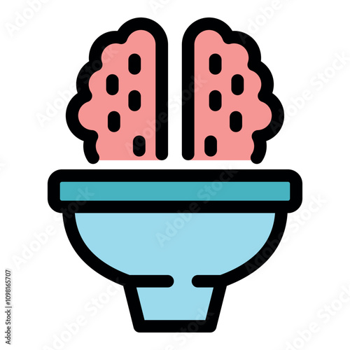 Brain is being washed in a bowl, representing rethinking, changing mindset, brainwashing and new ideas