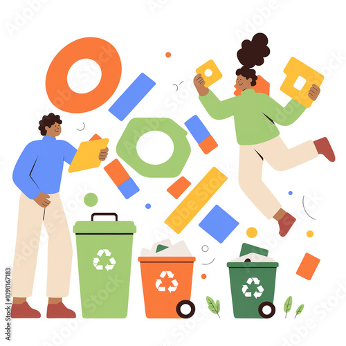 Recycling concept illustration. reduce reproduce and reuse system. 