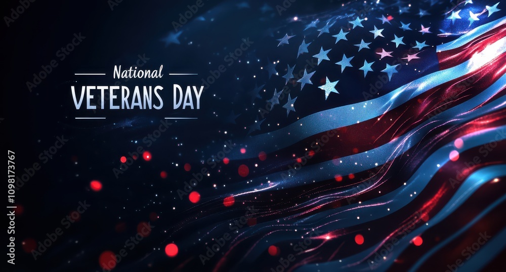 Fototapeta premium National Veterans Day celebration image with American flag design