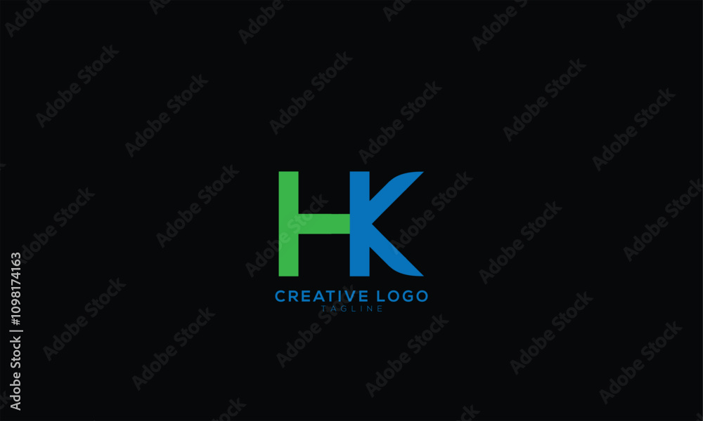 Fototapeta premium HK TK Abstract initial monogram letter alphabet logo design