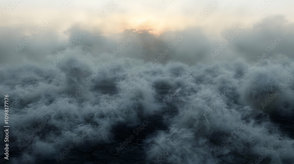 Obraz premium Ethereal 3D Cloudscape: A Moody Abstract Background
