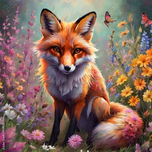red fox in the forest