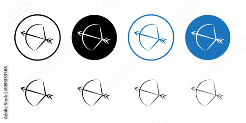 Archery icon Symbol mark in filled style