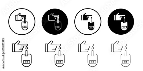 Blood sugar test icon Symbol mark in filled style