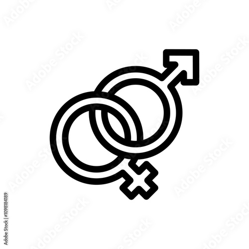 Sex symbol icon logo template design illustration.