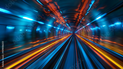 Abstract Tunnel Motion Blur Background Image