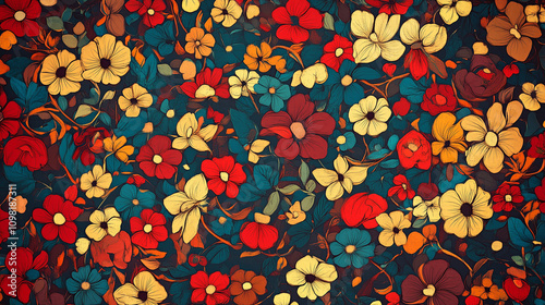 pattern flower seamless floral ornament leaf wallpaper