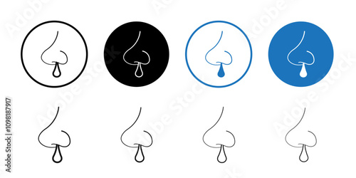 Runny nose icon Symbol mark in filled style