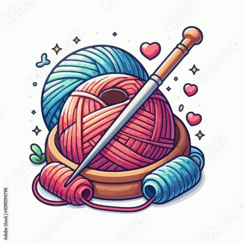 Yarn with flowers