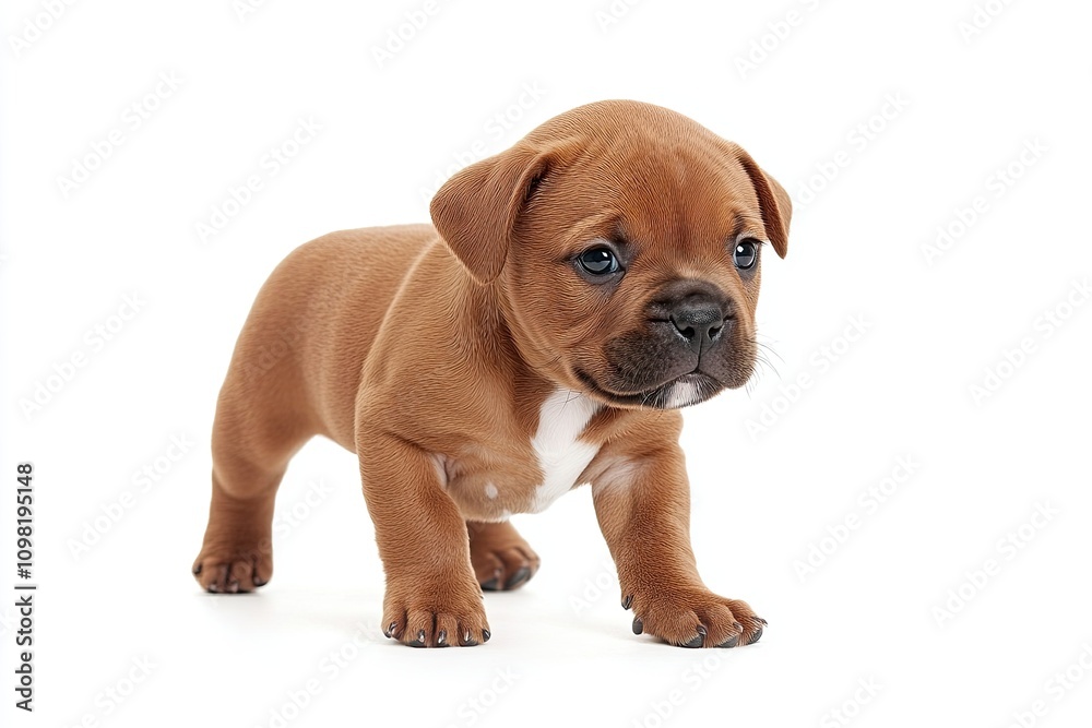 Obraz premium Staffordshire bull terrier puppy on a white background. 