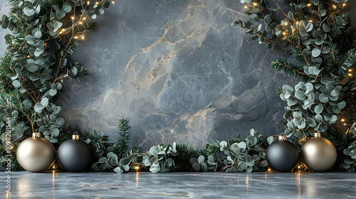 Festive Christmas Decor With Greenery And Ornaments