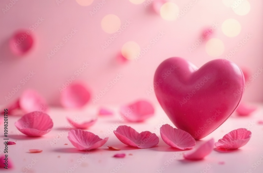 Obraz premium valentine background with hearts, Soft pink pastels background, wedding, anniversary, valentines theme and concept
