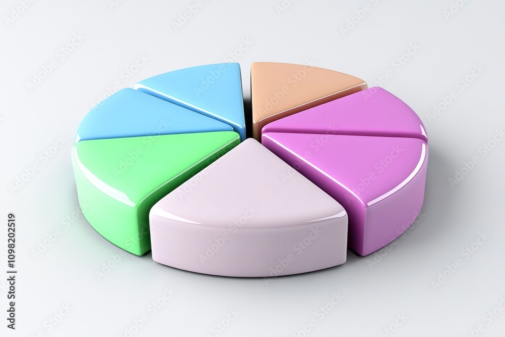 Obraz premium Assessment pie chart with clean, simple segments on a neutral background, highlighting clarity and focus