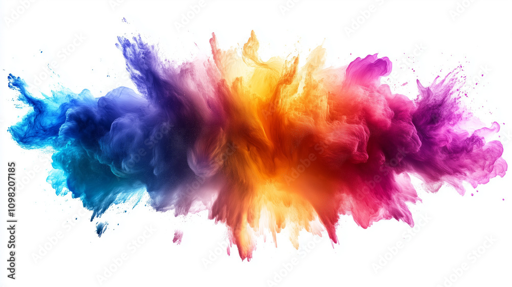 Obraz premium Vibrant explosion of colors radiating joy and creativity, a stunning display of artistry and imagination in a dynamic abstract form