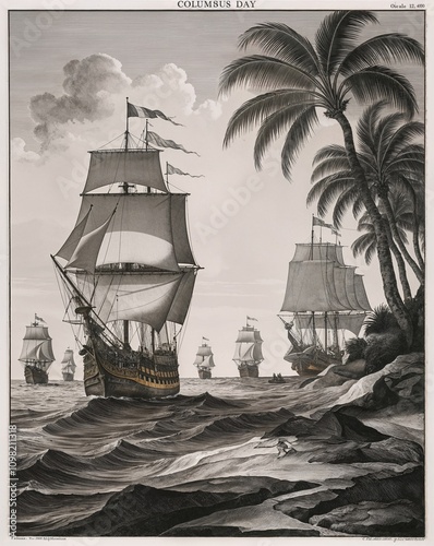 boat on the beach, old engraving