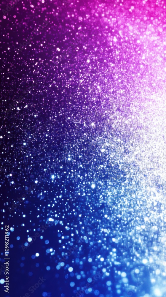 Obraz premium A vibrant gradient of sparkling blue and purple glitter creates a magical atmosphere.