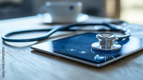 Healthcare technology tools medical office digital devices professional environment close-up view innovation in medicine