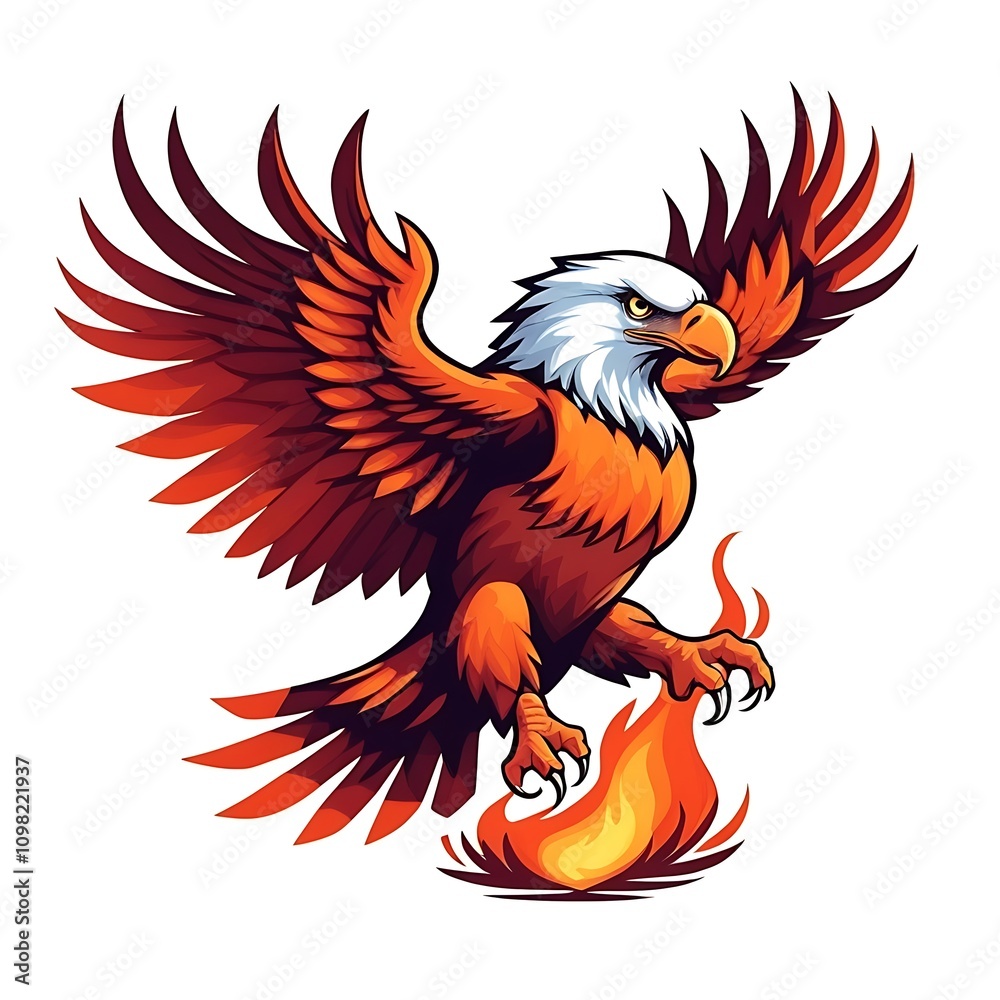 Fototapeta premium heating eagle - logo isolated on white background