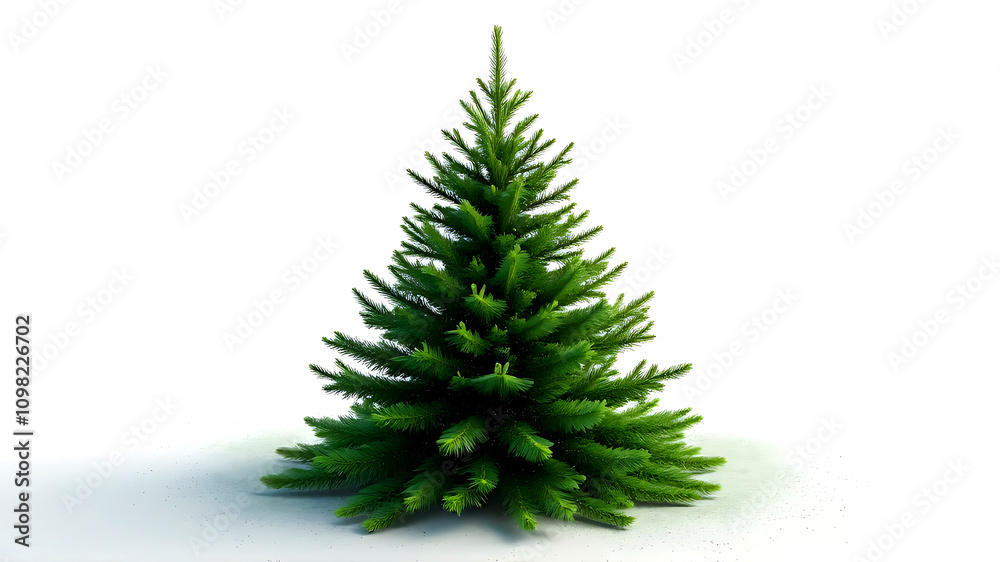 Fototapeta premium Realistic Green Christmas Tree, Green Pine, christmas tree