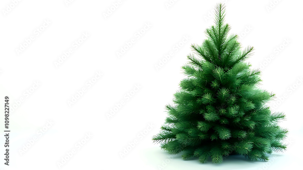 Fototapeta premium Realistic Green Christmas Tree, Green Pine, christmas tree