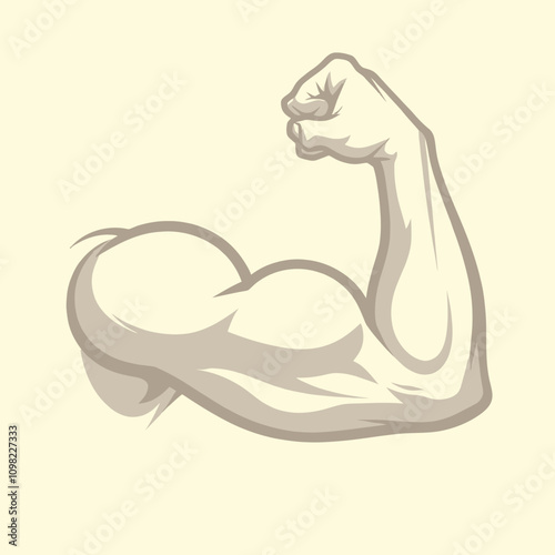 A drawing of a skin colored bicep on an isolated background