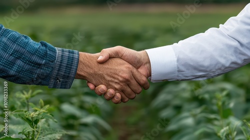 Agriculture Debt Concept, Farmer and Banker Shaking Hands Over Debt Consolidation Agreement