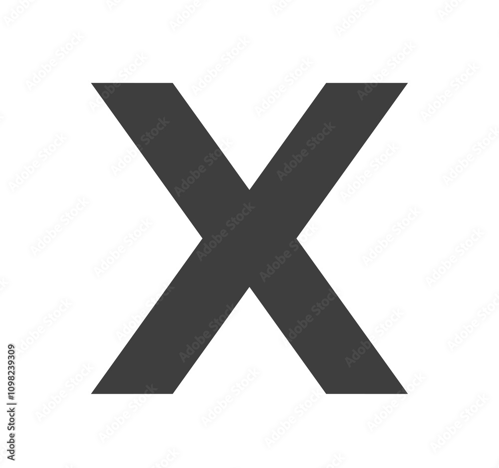 Obraz premium シンプルな黒色のXアイコン