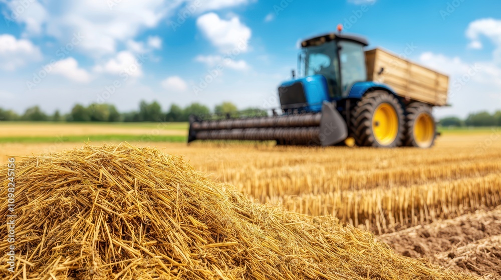 Fototapeta premium Agriculture Debt Concept, Small Farm Equipment at Auction Due to Debt Issues in Rural Setting