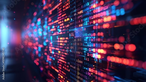 Wallpaper Mural Abstract visualization of data streams with vibrant colors representing digital information. Torontodigital.ca