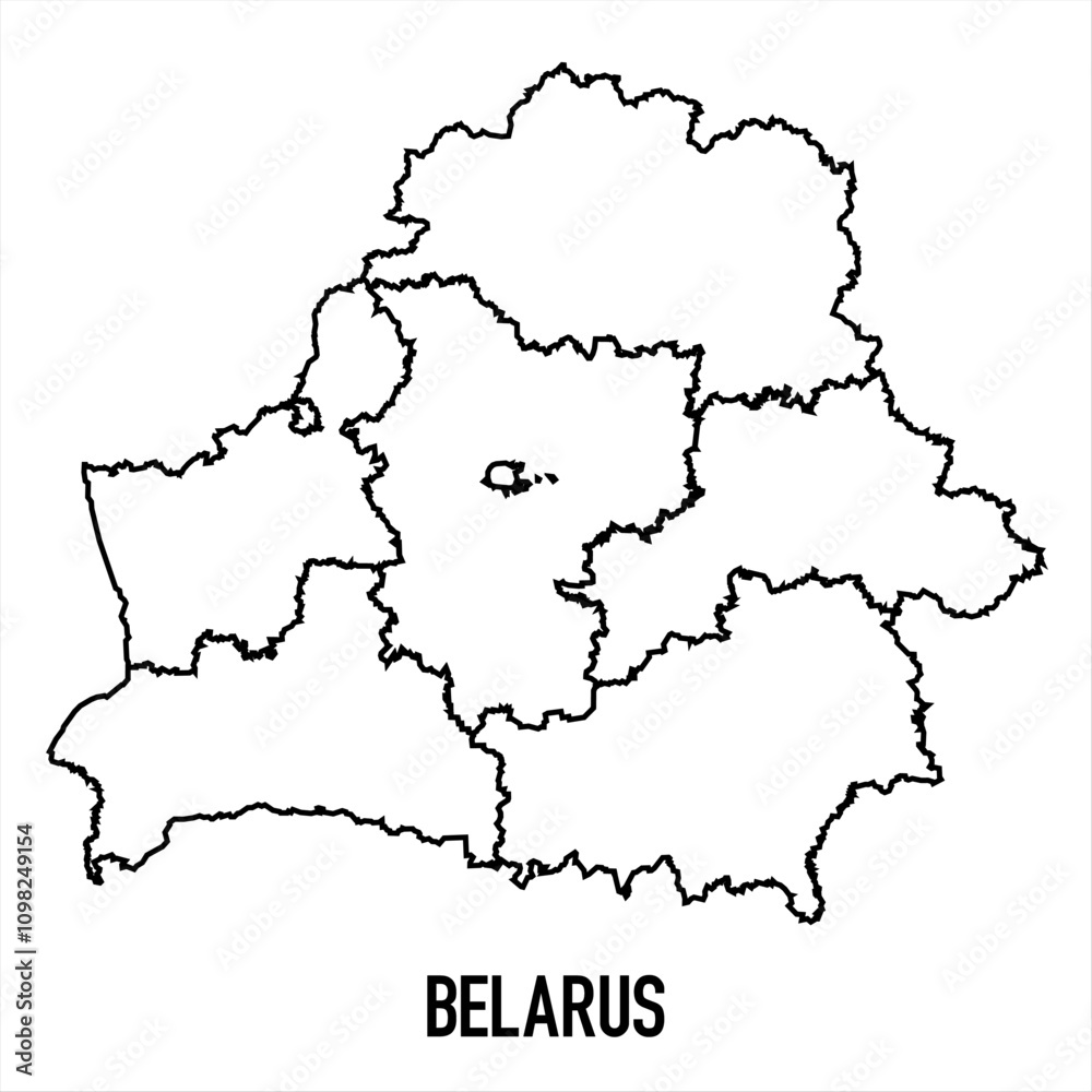 Fototapeta premium belarus - solid black outline border map of country area. Simple flat vector illustration.