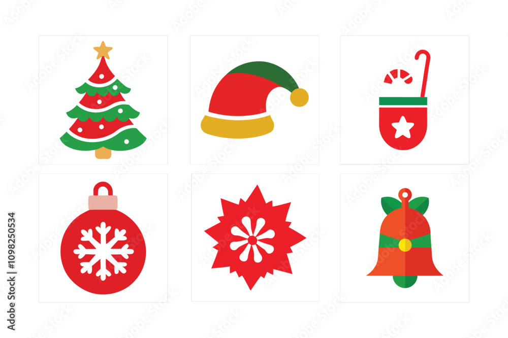 Fototapeta premium Festive Merry Christmas Elements Perfect for Holiday Creative Designs