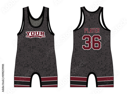 Wrestling singlets design with an elegant edgy and wild look. Sports gear template mockup perfect fit for all sports. The designs that go on casual wear, shirts, fashion apparel, and all kind 