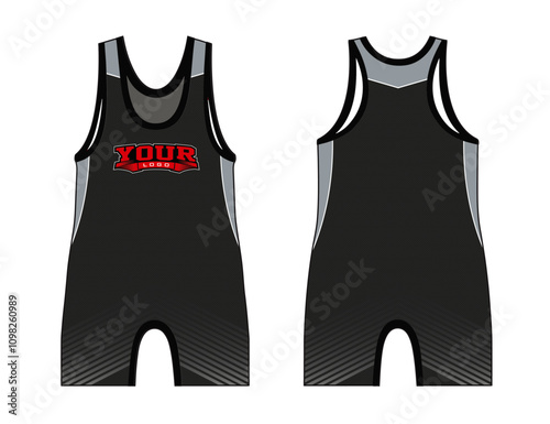 Wrestling singlets design with an elegant edgy and wild look. Sports gear template mockup perfect fit for all sports. The designs that go on casual wear, shirts, fashion apparel, and all kind 