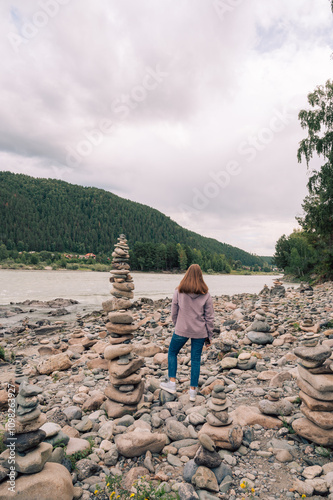 Woman at the river Katun