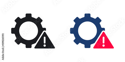 System error icon set in black and colored version