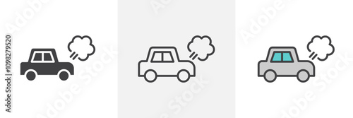 Car breakdown icon collection in black and white and colored style