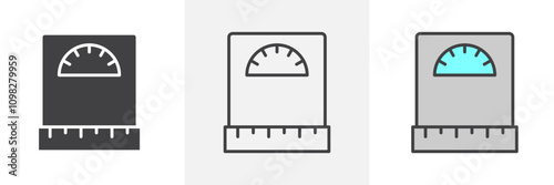 Dieting icon collection in black and white and colored style