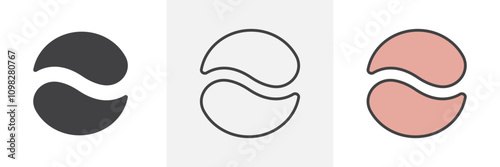 Under the eye patches icon collection in black and white and colored style
