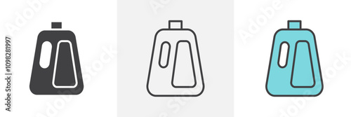 liquid detergent icon collection in black and white and colored style