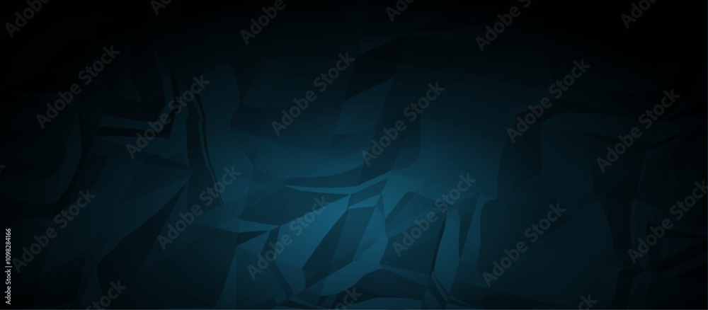 Obraz premium Blue crumpled and creased paper abstract texture background. panorama grunge wrinkly paper texture background, crumpled pattern texture.3d crumpled blue paper texture.