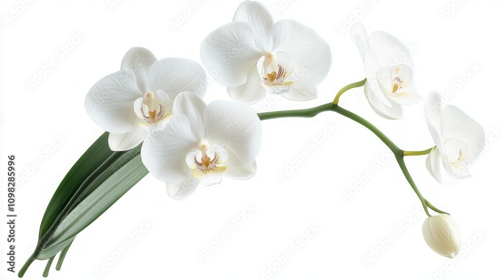 Fototapeta premium Delicate White Orchid in Full Bloom