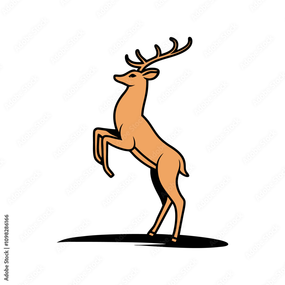 Fototapeta premium Deer Vector Illustration. Deer Silhouette 