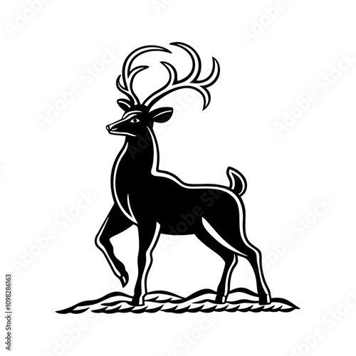 Deer Vector Illustration. Deer Silhouette 