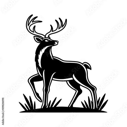 Deer Vector Illustration. Deer Silhouette 