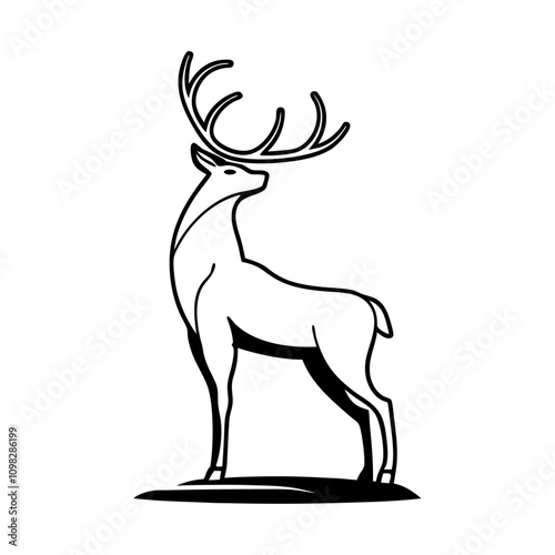 Deer Vector Illustration. Deer Silhouette 