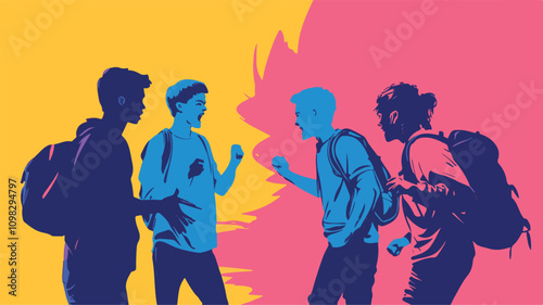 
A Diverse Collection of Confident Business Leaders in Teamwork and Vector illustration of diverse multinational standing cartoon Style 