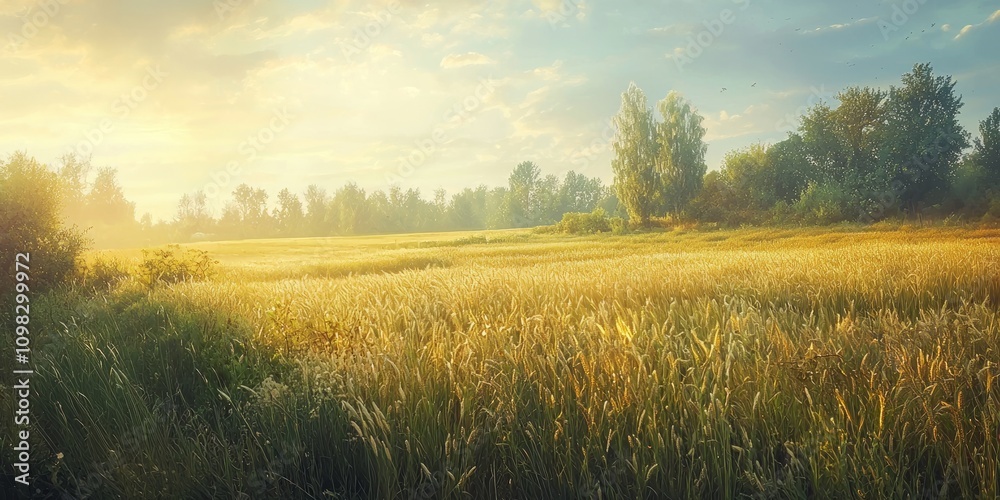 Obraz premium Hope and victory symbolized in sunny Ukrainian fields